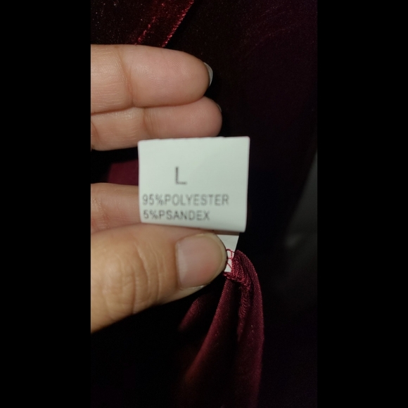 Hipster Row sweater cardigan wine large velvet velour - Picture 3 of 5